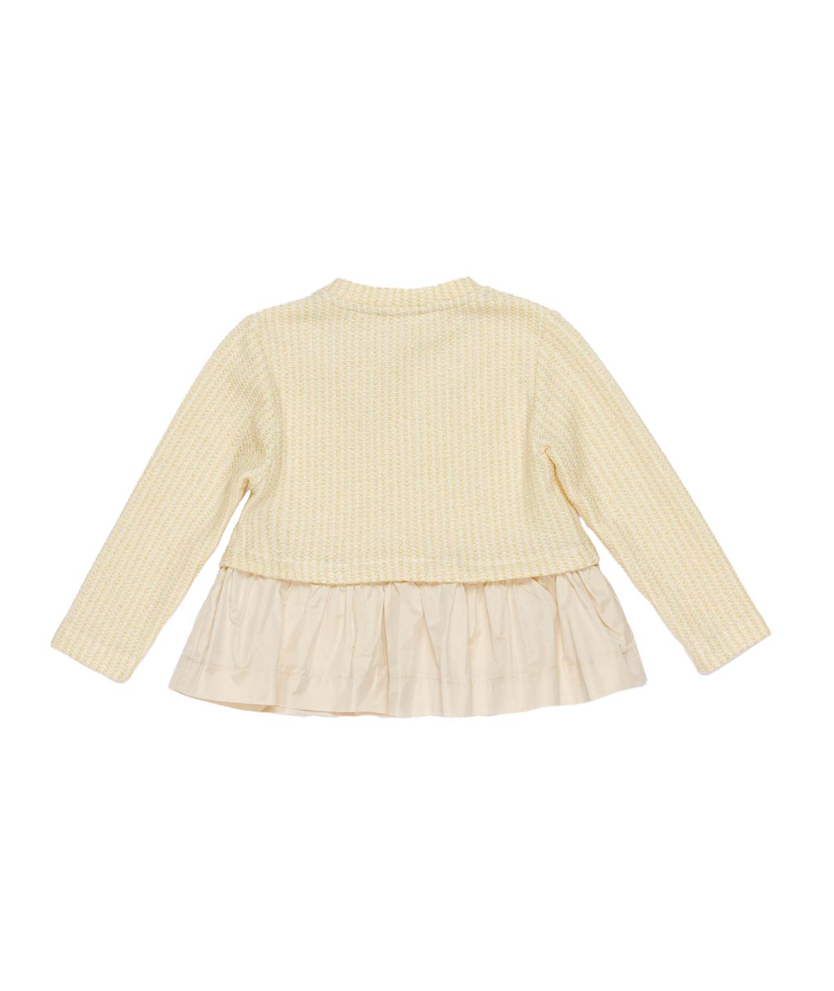 Girl Knit Top with Bow and Ruffle Hem Butter / 7Y