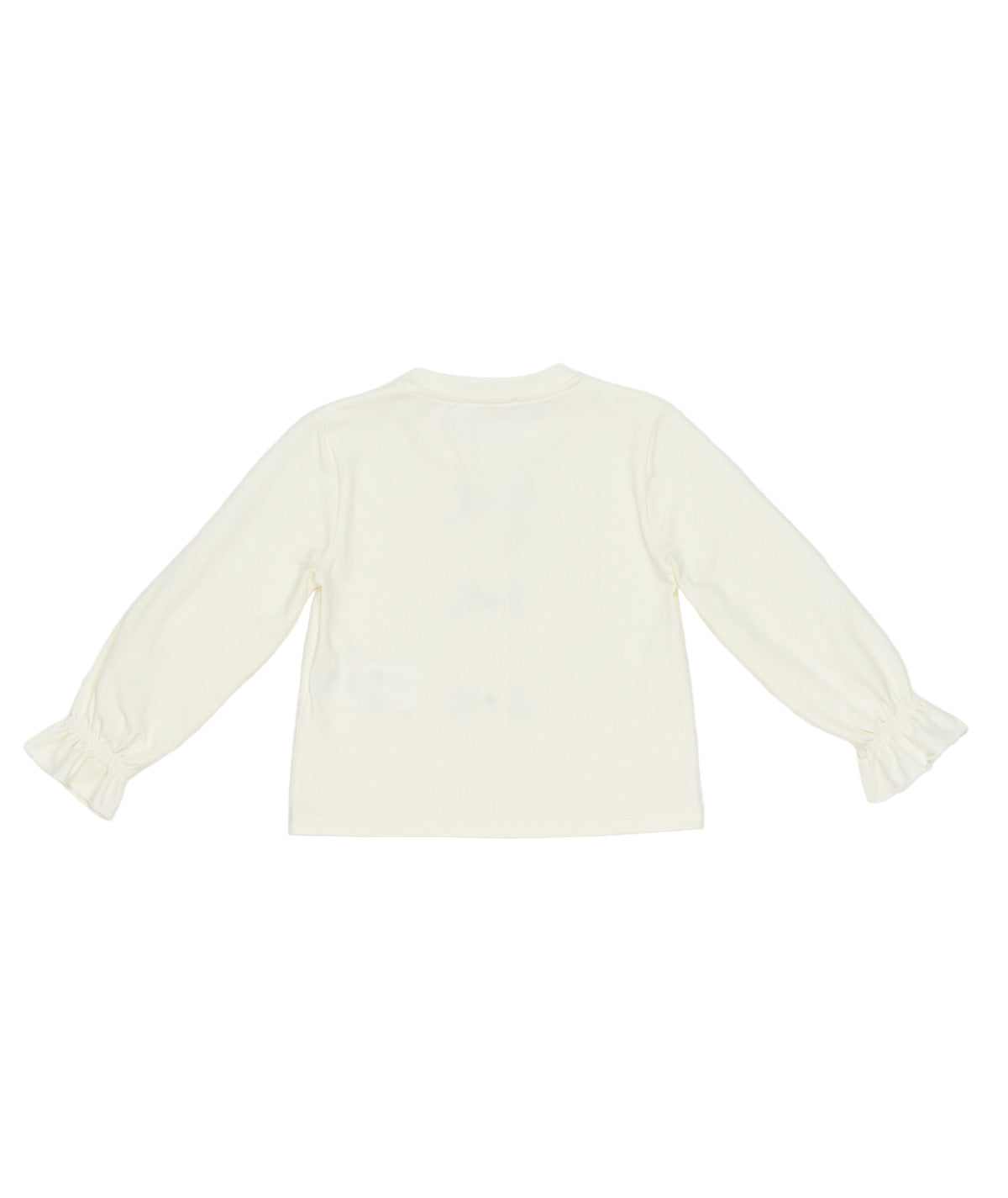 Girl Long Sleeve Top with Bow Accents Off White / 7Y