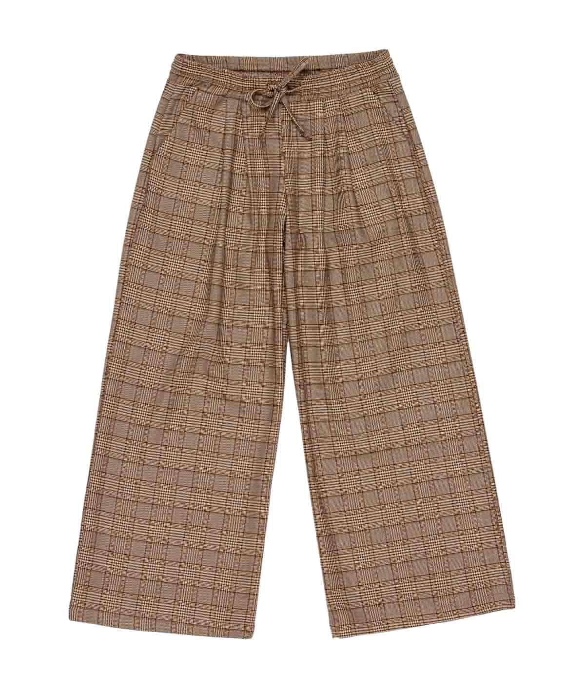 Girl Checked Wide-Leg Pants Chocolate Check / 8Y