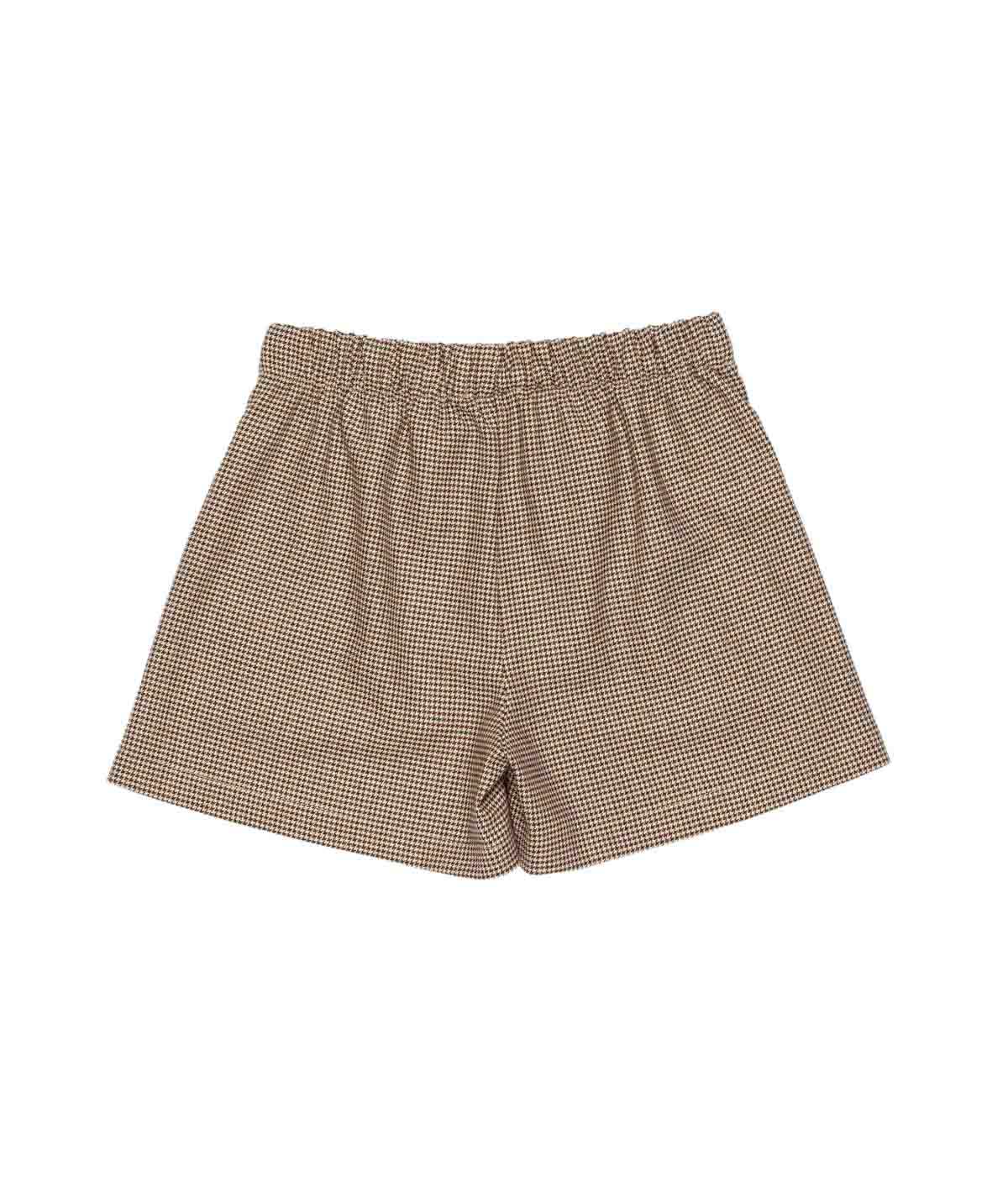 Girl Houndstooth Shorts with Pockets Plum Check / 8Y