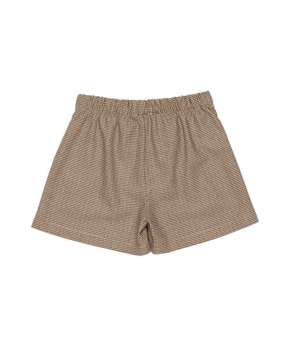Girl Houndstooth Shorts with Pockets Plum Check / 8Y