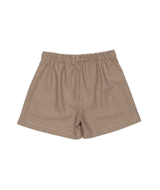 Girl Houndstooth Shorts with Pockets Plum Check / 8Y