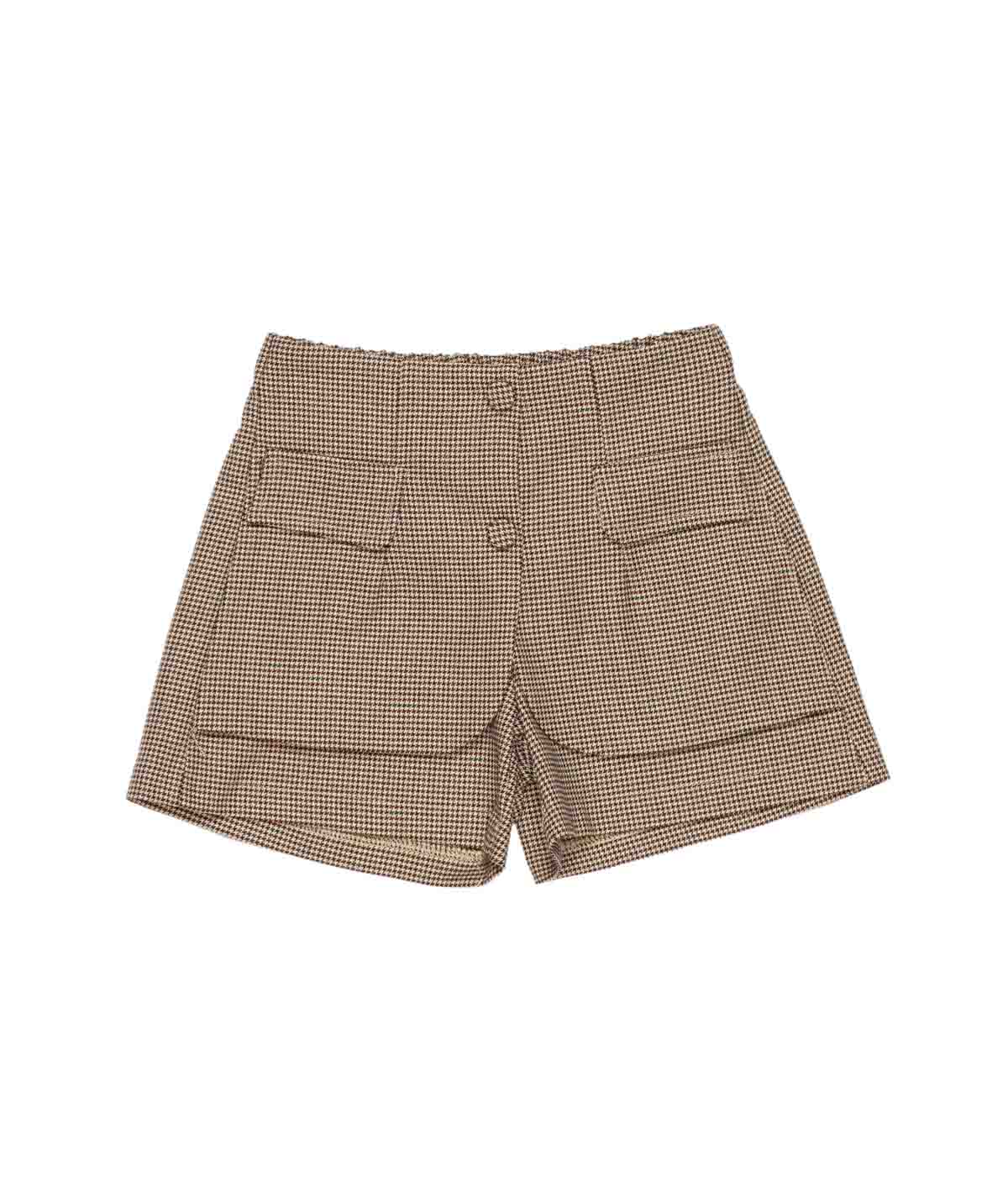 Girl Houndstooth Shorts with Pockets Plum Check / 8Y