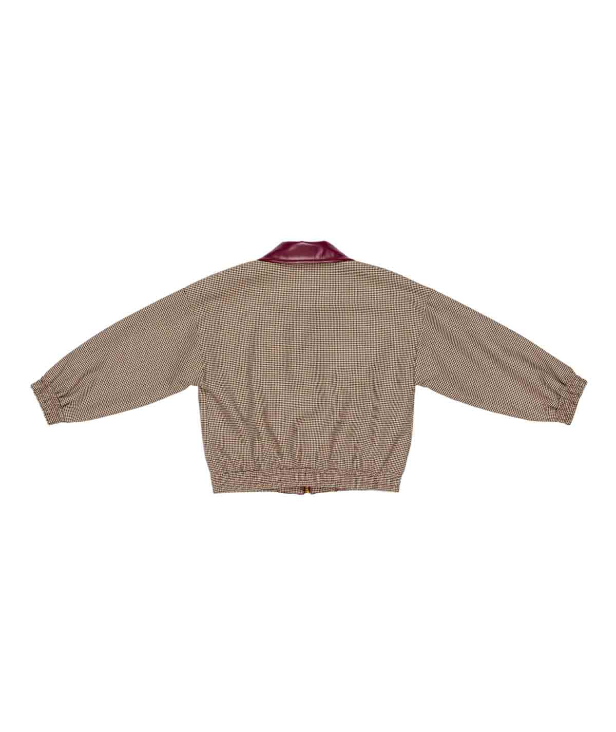 Girl Checked Jacket with Contrast Trim Plum Check / 8Y