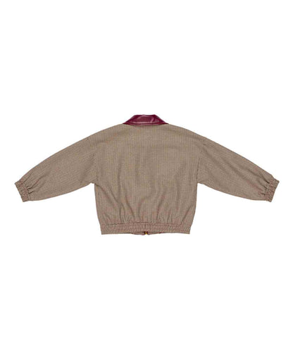 Girl Checked Jacket with Contrast Trim Plum Check / 8Y