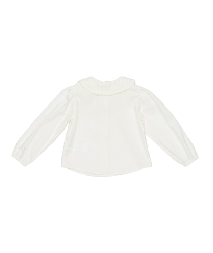 Girl Blouse with Ruffled Collar Off White / 7Y