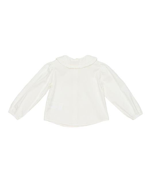 Girl Blouse with Ruffled Collar Off White / 7Y