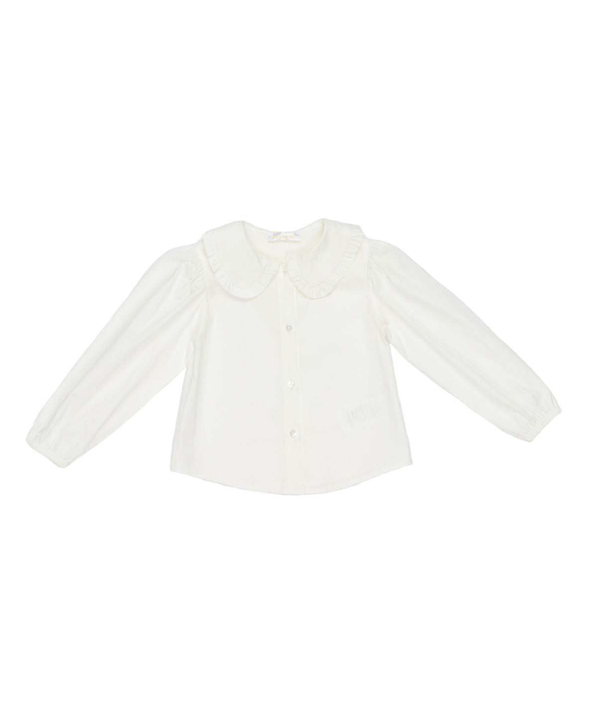 Girl Blouse with Ruffled Collar Off White / 7Y