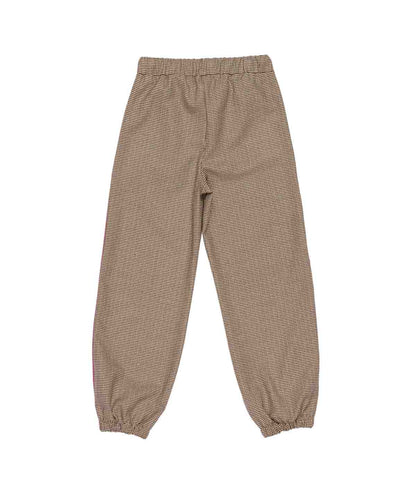 Girl Checkered Jogger Pants with Side Stripes Plum Check / 8Y