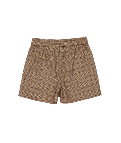 Girl Checkered Shorts with Bow Detail Chocolate Check / 8Y