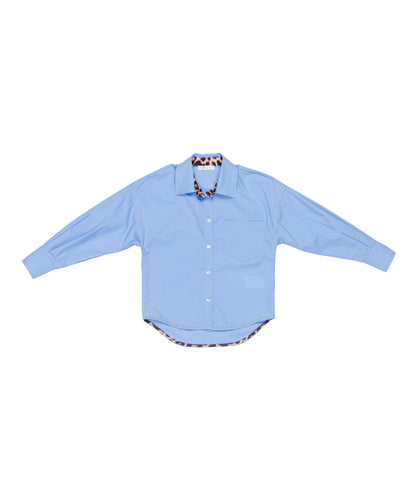 Girl Button-Up Shirt with Leopard Trim Heavenly / 8Y