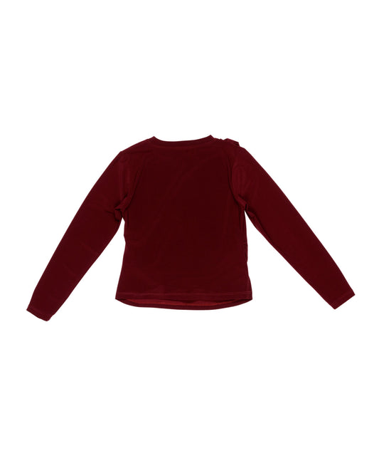 Girl Long Sleeve Top with Side Ruching Plum / 8Y