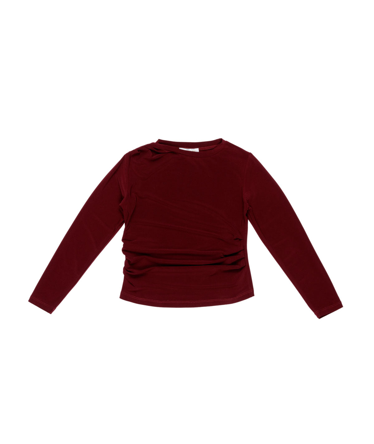 Girl Long Sleeve Top with Side Ruching Plum / 8Y