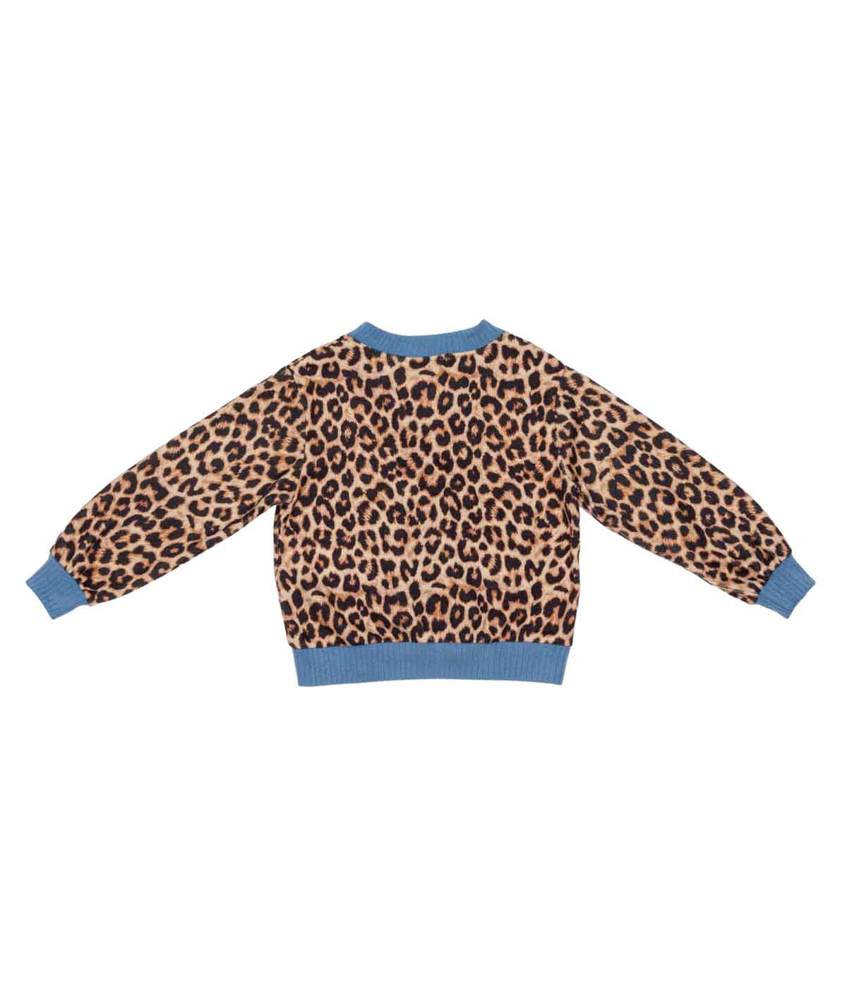 Girl Leopard Print Cardigan with Contrast Trim Spotted / 8Y