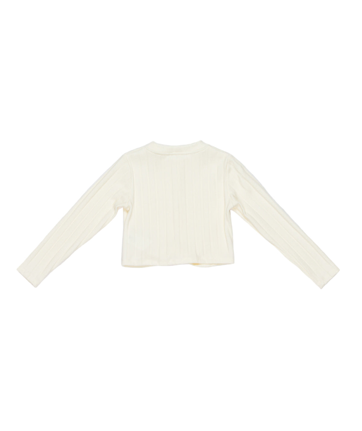 Girl Ribbed Long Sleeve Top with Front Knot Off White / 8Y