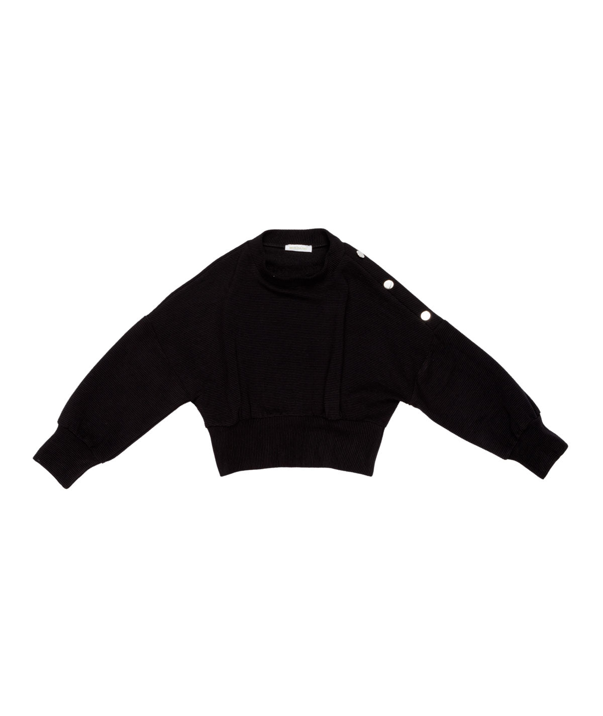 Girl Cropped Knit Sweater with Shoulder Button Detail Plum / 8Y