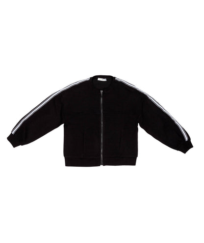 Girl Zip-Up Jacket with Stripe Detail Plum / 8Y