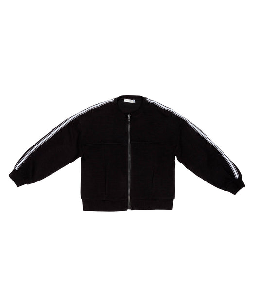 Girl Zip-Up Jacket with Stripe Detail Plum / 8Y