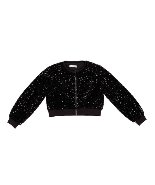 Girl Sequined Zip-Up Jacket Black / 8Y
