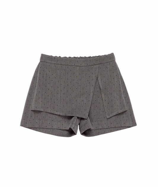 Girl Layered Skort with Subtle Dot Pattern Grey / 8Y