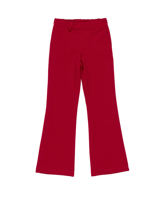 Girl Flared Pants with Belt Loops Plum / 8Y