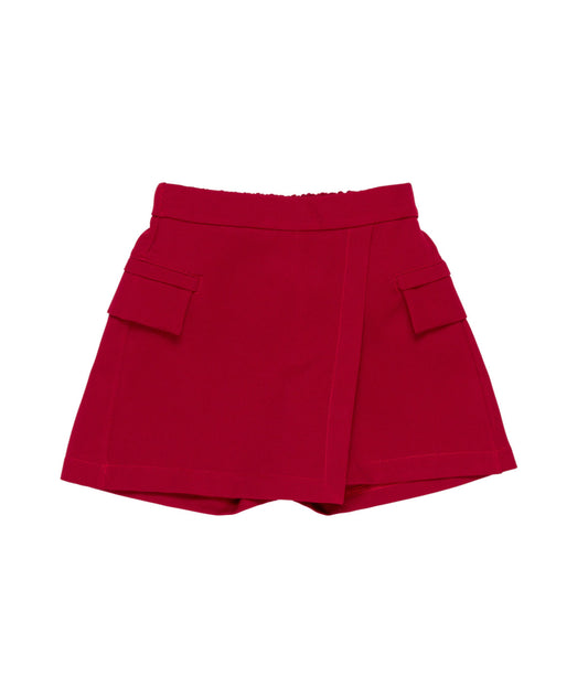 Girl Skort with Flap Pockets Black / 8Y