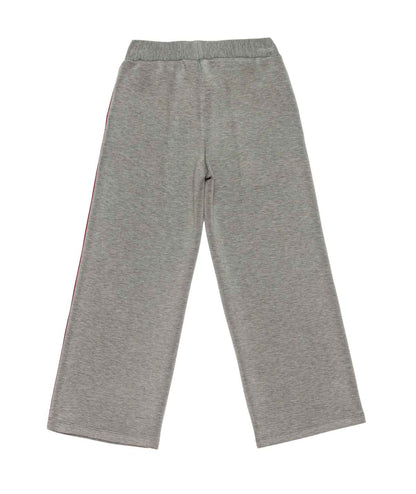 Girl Wide-Leg Pants with Contrast Side Stripe Melange Gray / 8Y