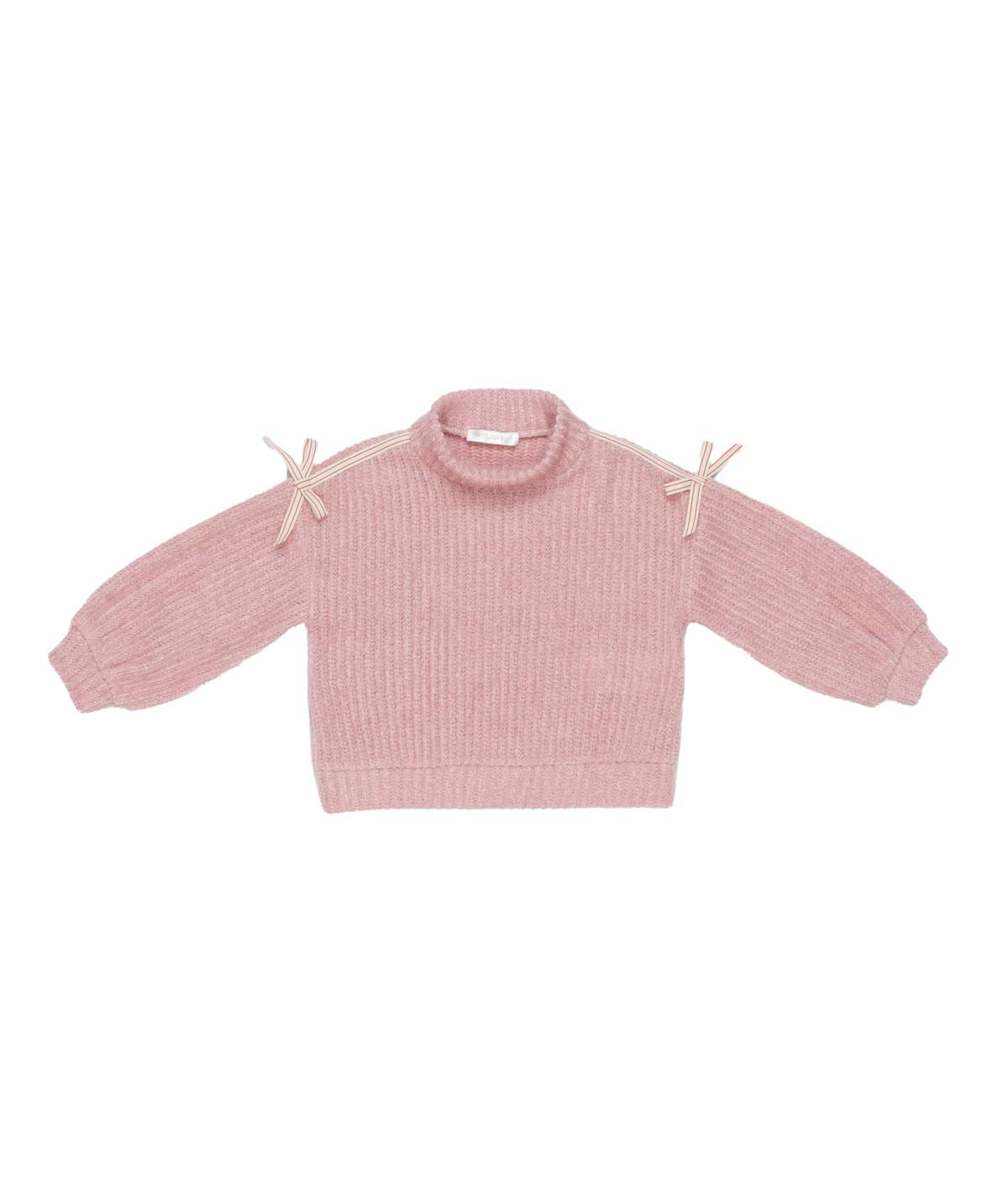 Girl Knit Sweater with Shoulder Bows Pink / 7Y