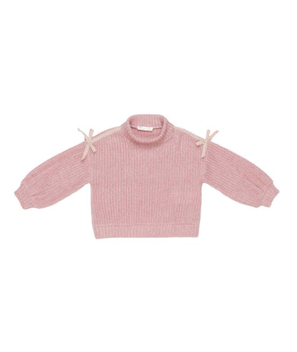 Girl Knit Sweater with Shoulder Bows Pink / 7Y
