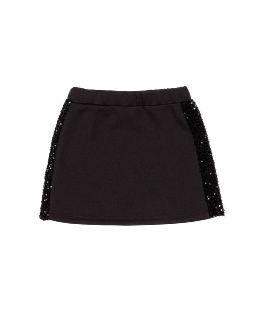 Girl Mini Skirt with Sequin Side Panels Black / 7Y