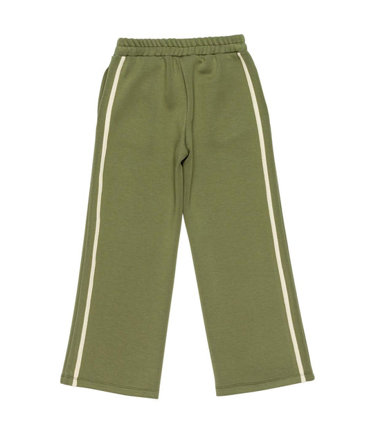 Girl Wide-Leg Pants with Side Stripes Sage / 8Y