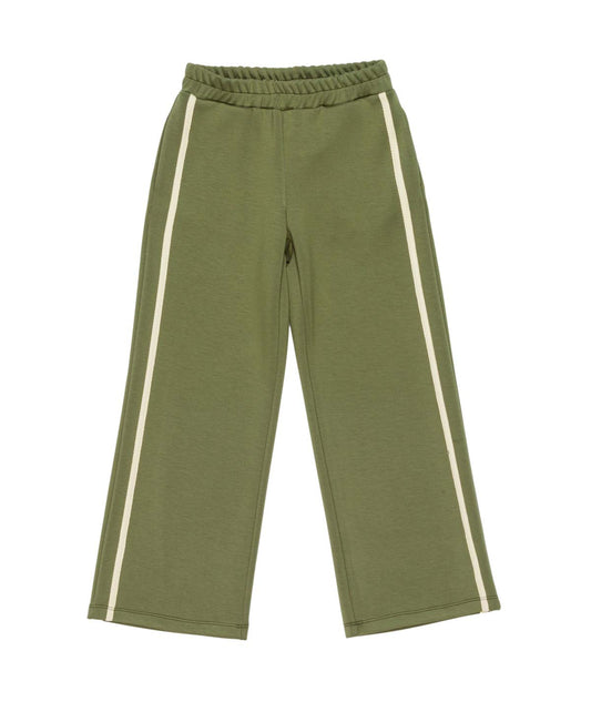 Girl Wide-Leg Pants with Side Stripes Sage / 8Y