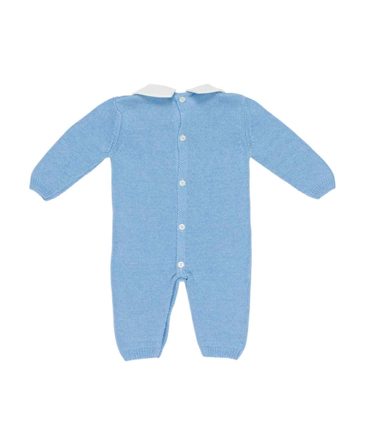 Baby Boy Knitted Romper with Collar Off White / 3M