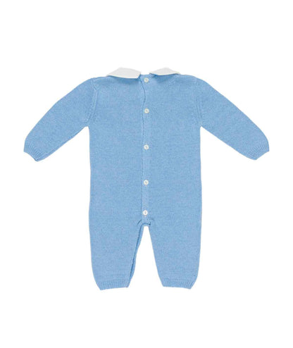 Baby Boy Knitted Romper with Collar Off White / 3M