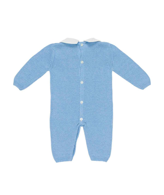 Baby Boy Knitted Romper with Collar Off White / 3M
