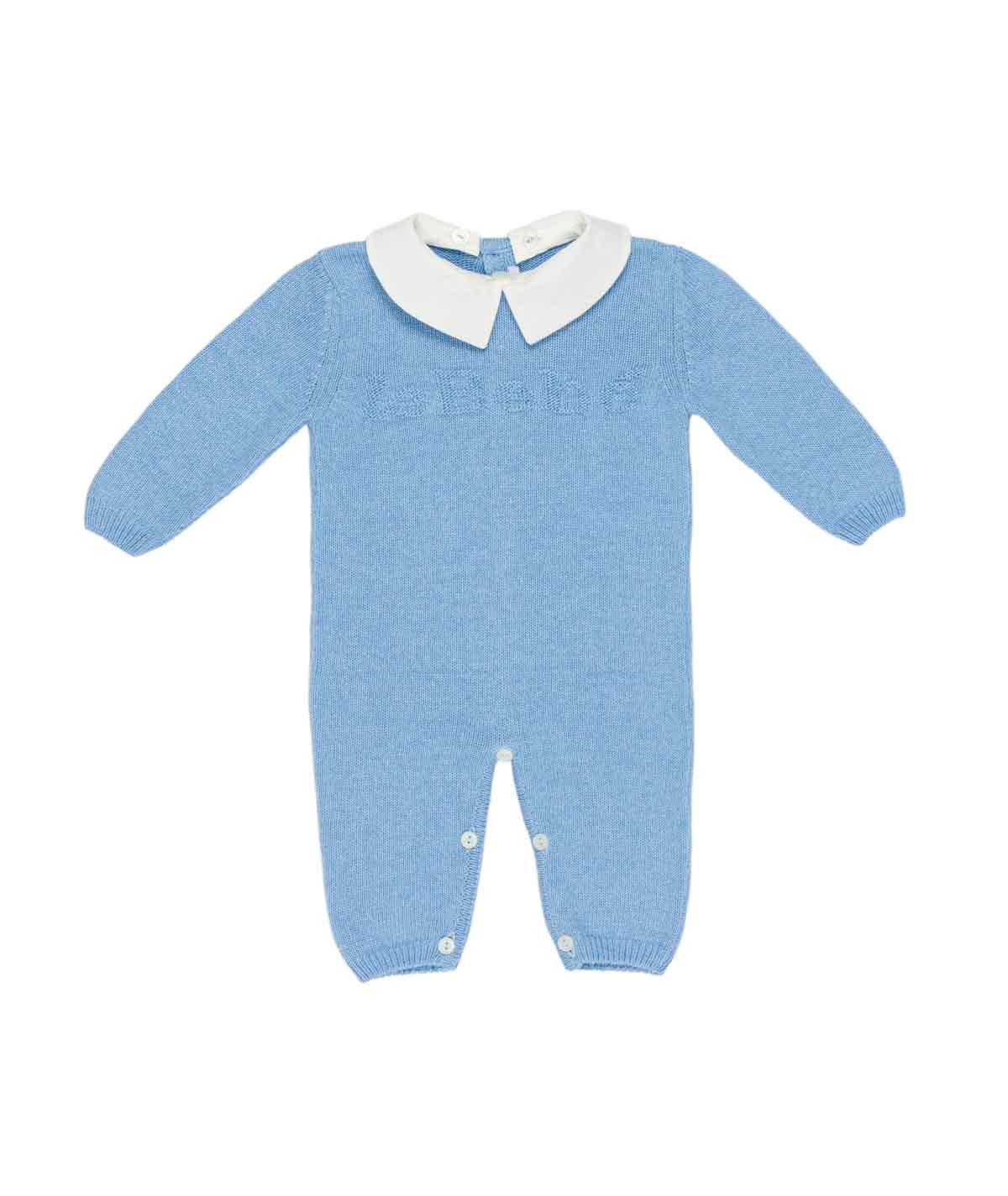 Baby Boy Knitted Romper with Collar Off White / 3M