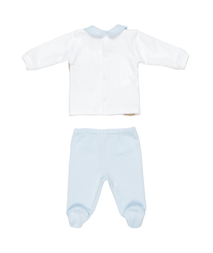 Baby Boy Two-Piece Set with Teddy Bear AppliquŽs Off White-Heavenly / 6M