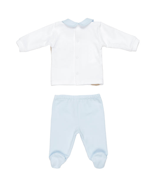 Baby Boy Two-Piece Set with Teddy Bear AppliquŽs Off White-Heavenly / 6M
