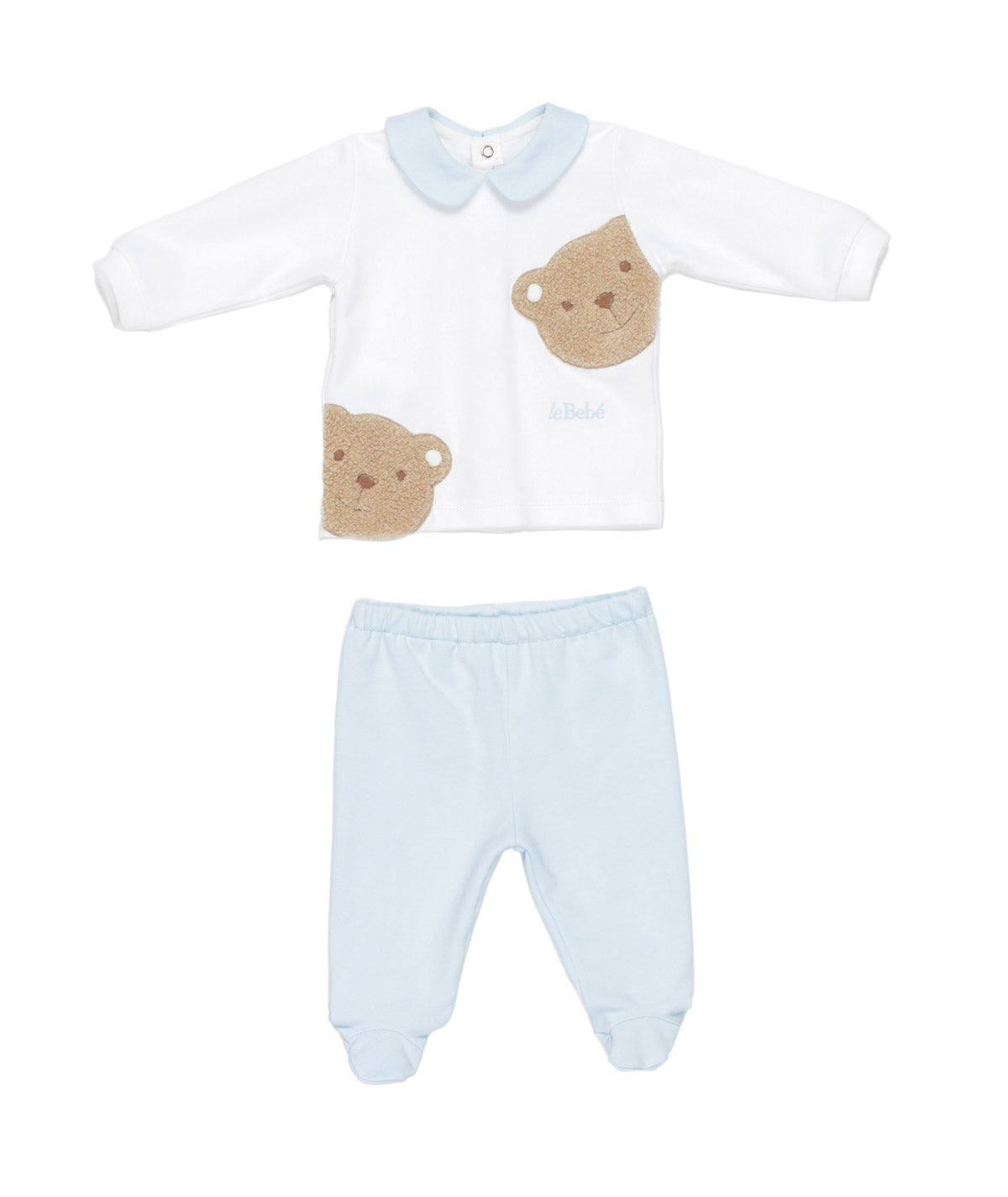 Baby Boy Two-Piece Set with Teddy Bear AppliquŽs Off White-Heavenly / 6M