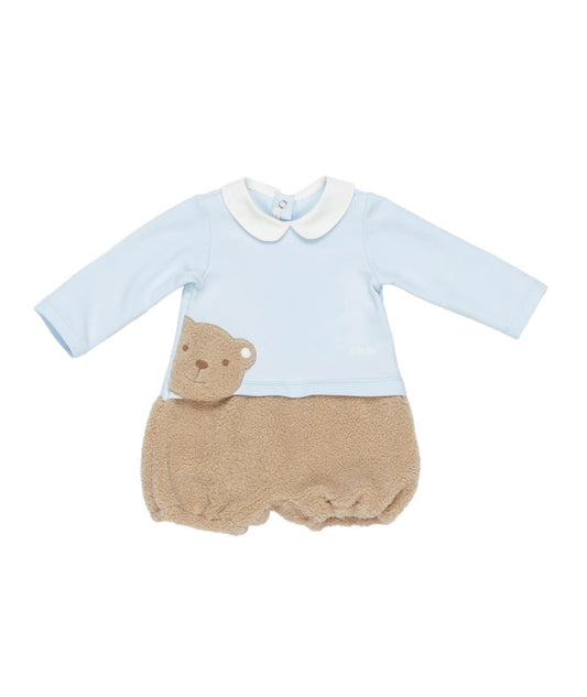 Baby Boy Teddy Bear Romper Heavenly-Beige / 9M