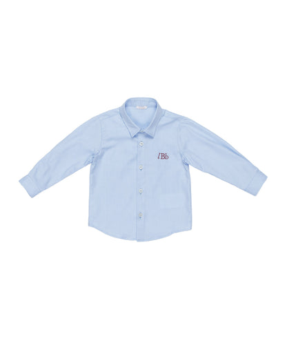 Baby Boy Light Blue Cotton Shirt with Embroidery Heavenly / 9M