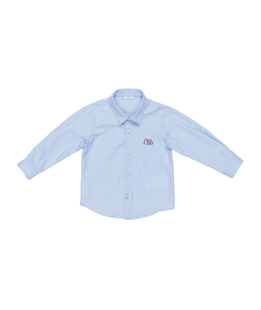 Baby Boy Light Blue Cotton Shirt with Embroidery Heavenly / 9M
