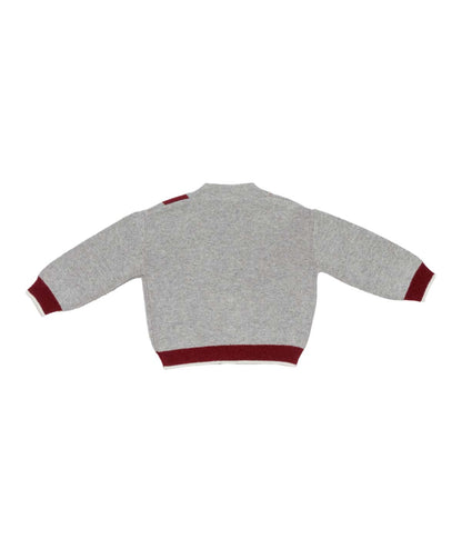 Baby Boy Cardigan Grey with Burgundy Trim Melange Grey-Bordeaux / 9M