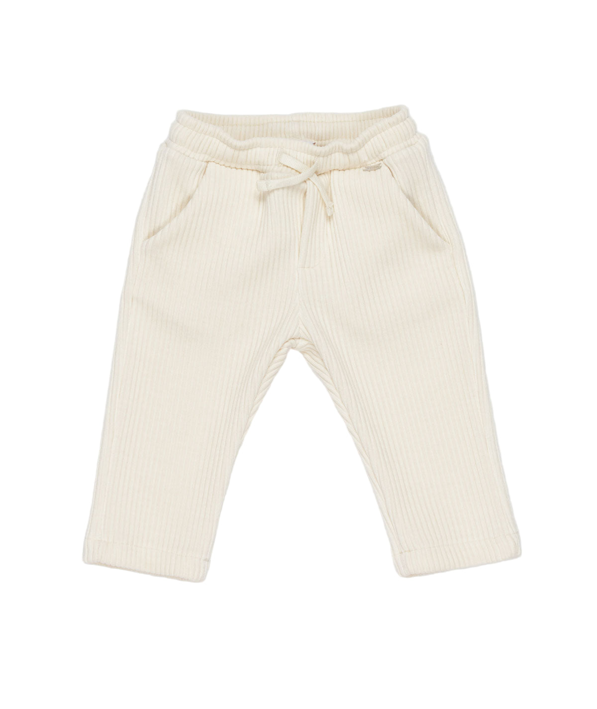 Ribbed Pants with Drawstring Off White / 9M
