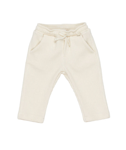 Ribbed Pants with Drawstring Off White / 9M