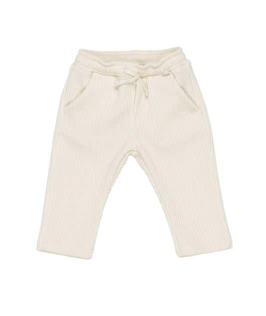 Ribbed Pants with Drawstring Off White / 9M