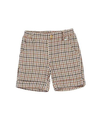 Baby Boy houndstooth bermuda shorts Camel Pied De Poule / 9M