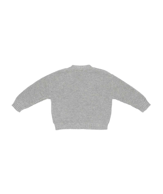 Baby Boy Knitted Button-Down Cardigan Ð Light Grey Melange Gray / 9M