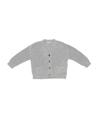 Baby Boy Knitted Button-Down Cardigan Ð Light Grey Melange Gray / 9M