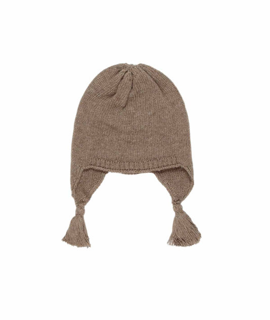 Knitted Baby Hat with Tassels Taupe / II